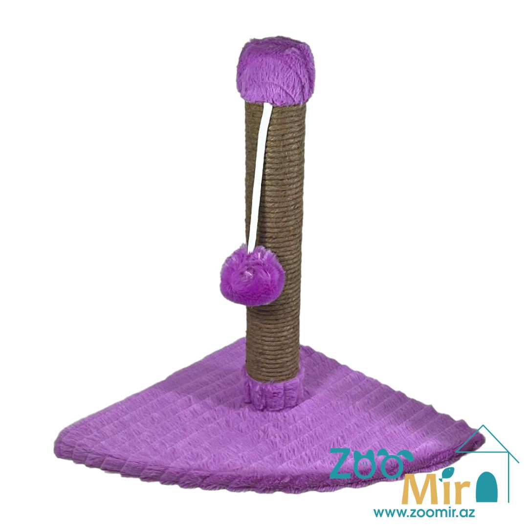 ZooMir "Violet", когтеточка с угловым основанием, для котят и кошек, 42х30х30 см (размер S)
