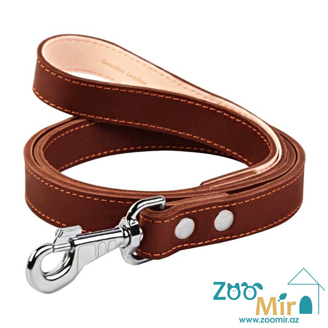 Collar, кожаный поводок для собак средних пород, 122 см х 25 мм (цвет: коричневый)