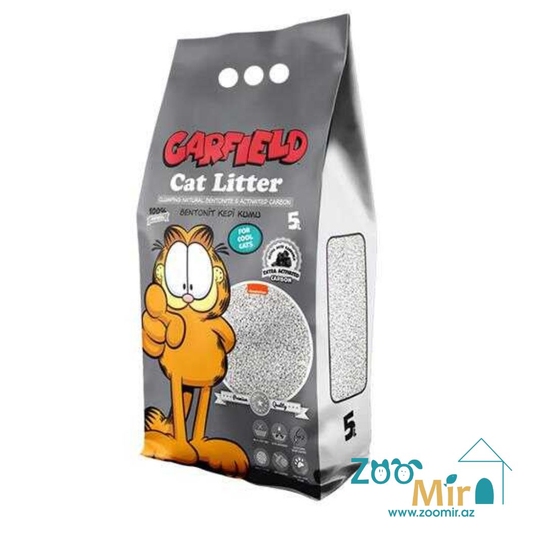 Garfield Cat Litter, натуральный комкующийся наполнитель с карбоном, для кошек, 5 л