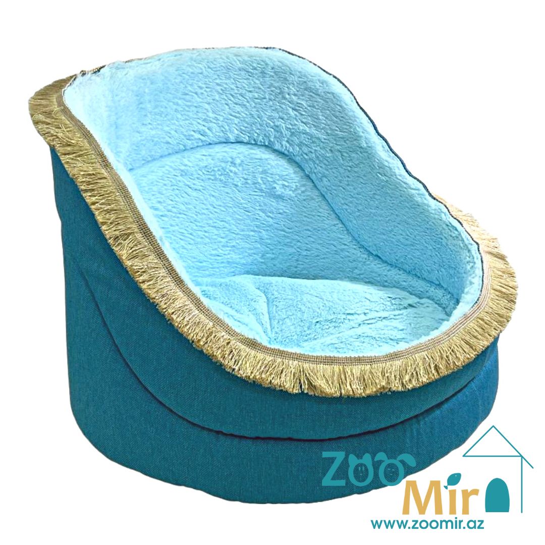 Zoomir, "Blue with Blue Fur" модель лежак "Трон" для кошек и собак мелкий парод, 50х50х35 см (размер M)