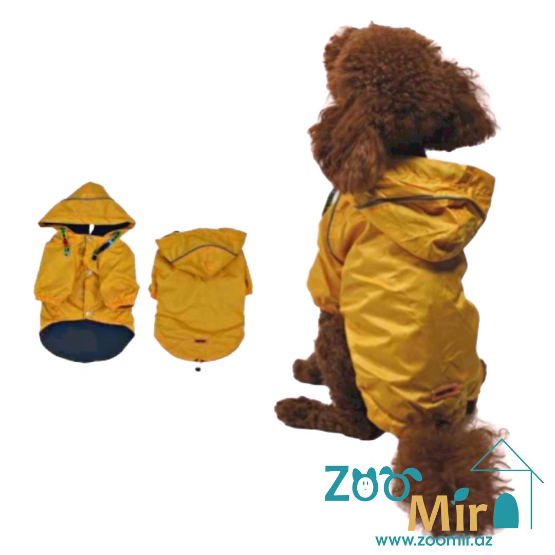 Pawstar Pet Fashion, модель "Yellow Pluvia", куртка-дождевик для собак, 9.1 - 11 кг (размер 2ХL)