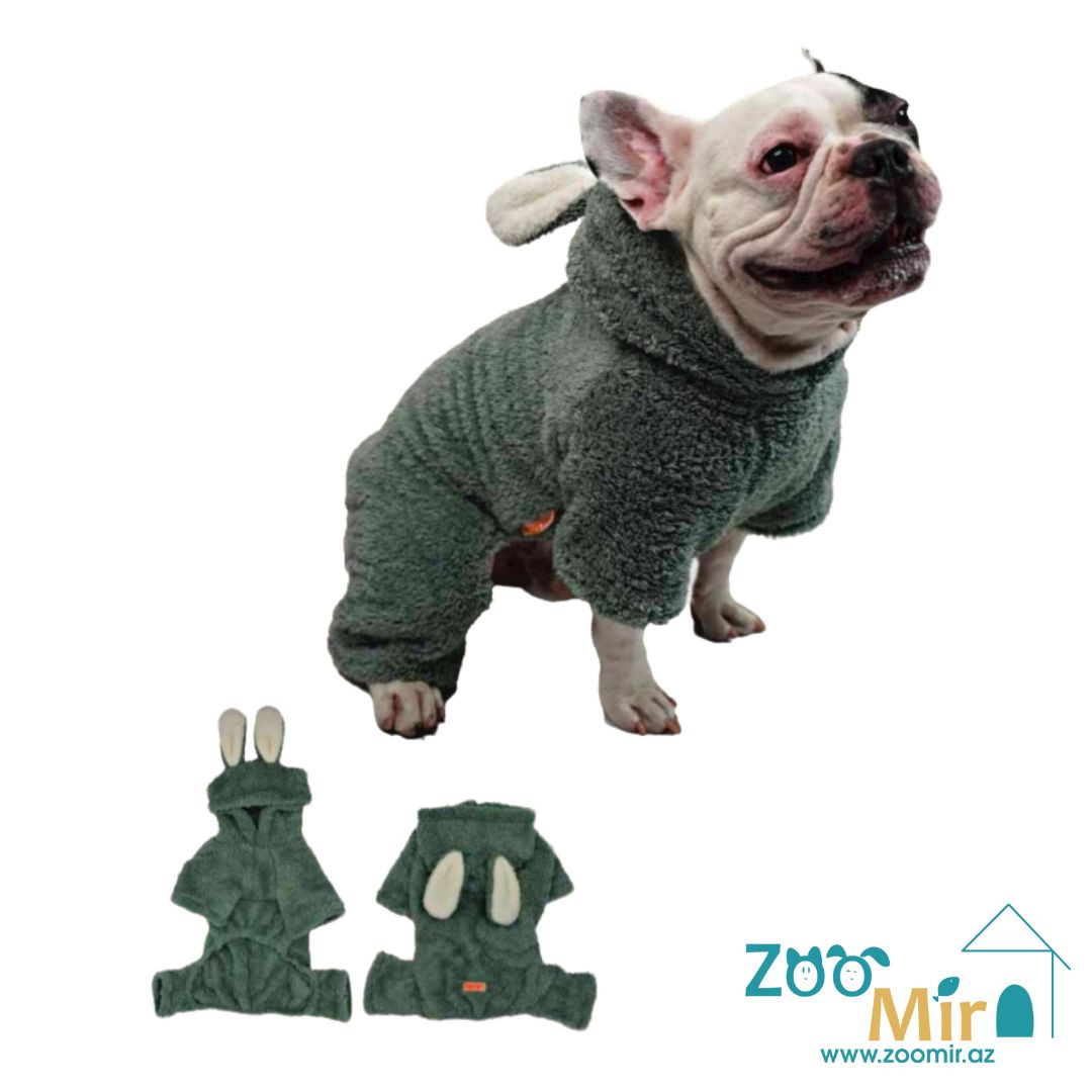 Pawstar Pet Fashion, модель "Green Tapeti", махровый комбинезон для собак, 9.1 - 11 кг (размер 2ХL)