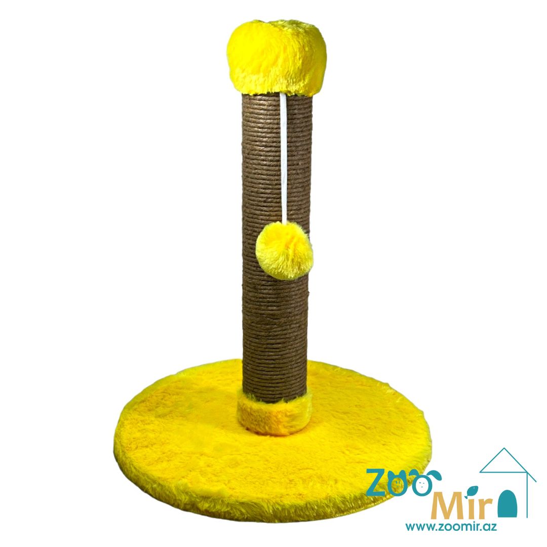 Zoomir , когтеточка с круглым основанием, для котят и кошек, 52х40х40 см (размер M) (цвет: желтый)
