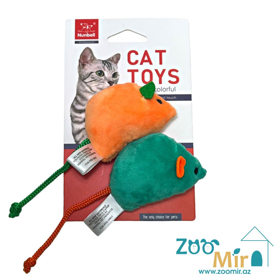 Nunbell Cat Toys, игрушка в форме мышек (набор из 2 мышек), для котят и кошек (цена за 1 набор)