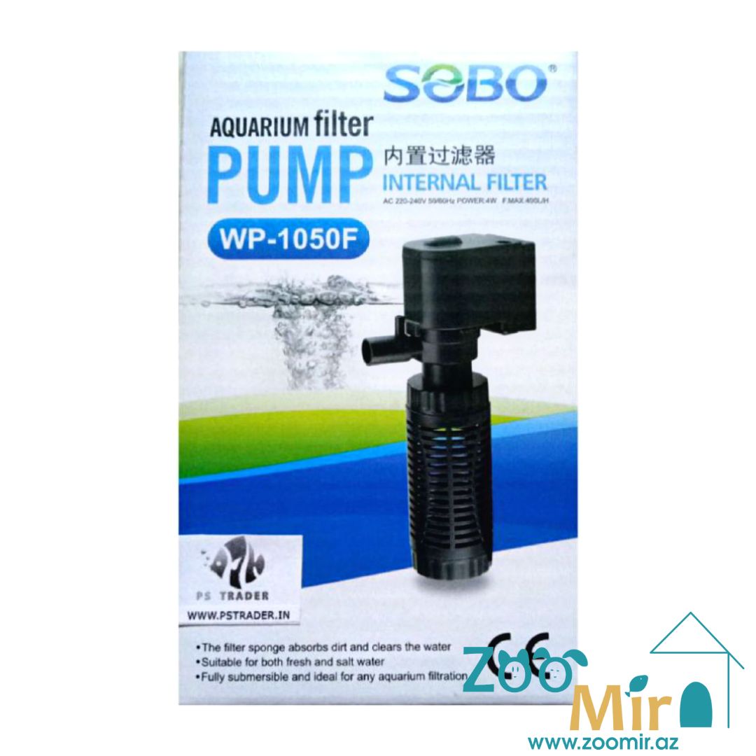 Sobo Aquarium Filter Pump WP-1050 F, губчатый фильтр, встроенный погружной насос, для аквариумов