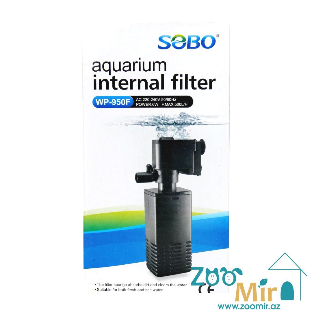 Sobo Aquarium Filter Pump WP-950 F, губчатый фильтр, встроенный погружной насос, для аквариумов