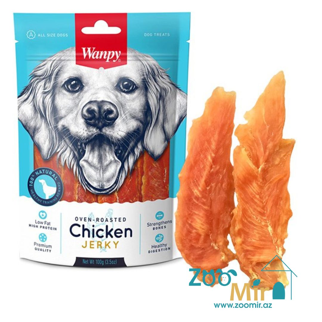 Wanpy Chicken Jerky, куриные грудки, 100 гр