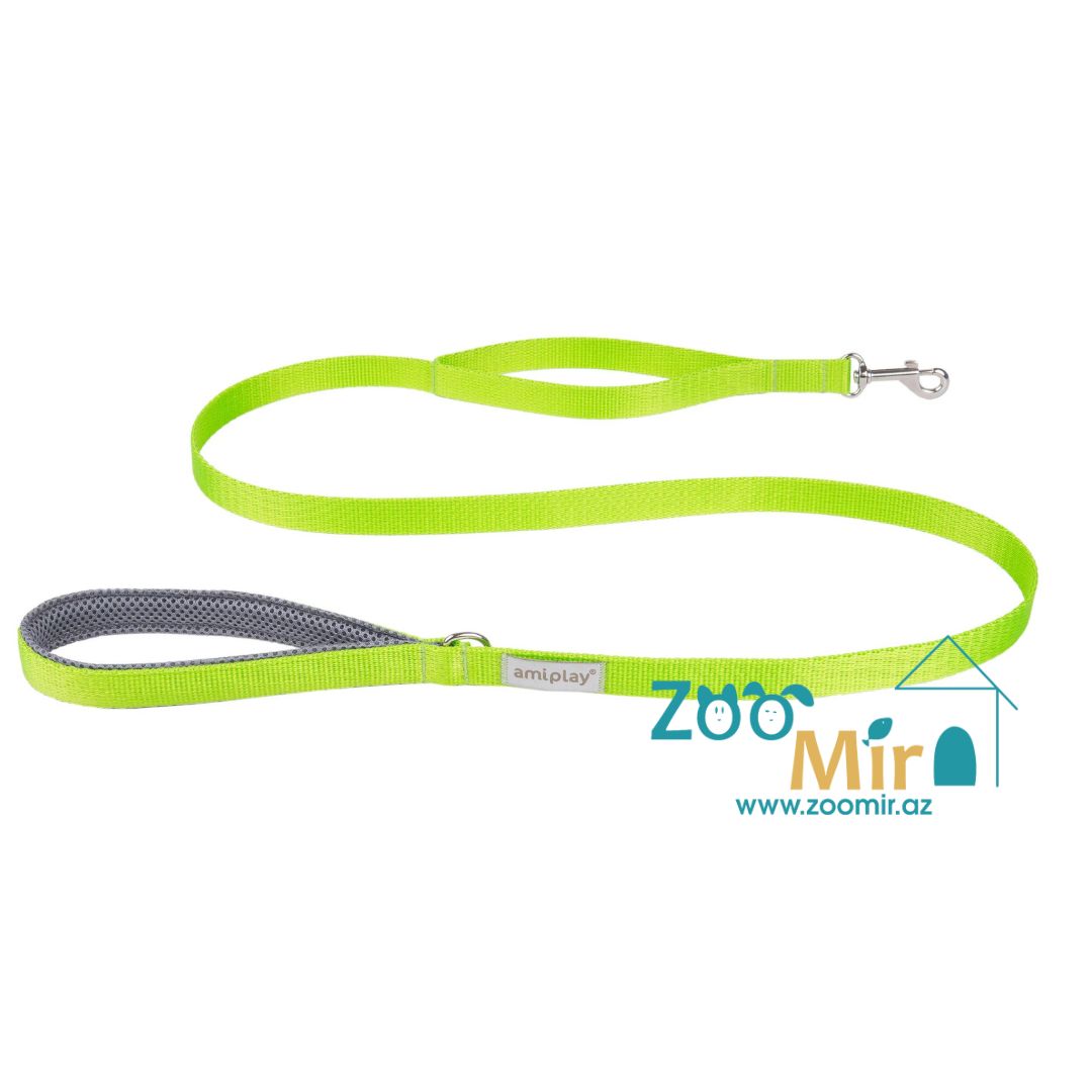 Amiplay Adjustable Leash Easy Fix, регулируемый поводок для собак малых и средних пород, 160-300 х 1.5 см (размер: S), (цвет: зеленый)