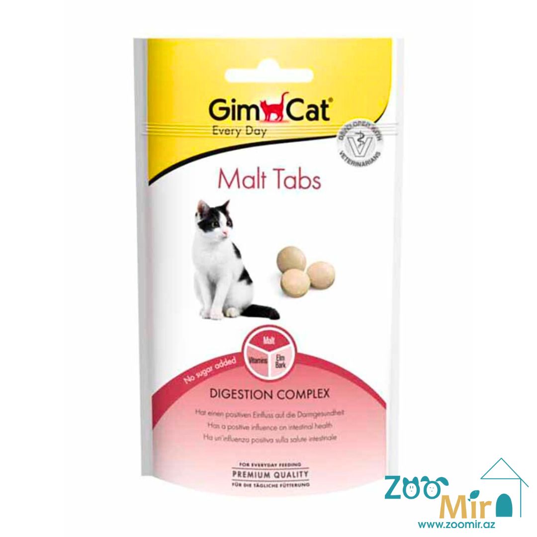 GimCat Every Day Malt Tabs, витаминизированное лакомства для выведения шерсти из желудка кошек, 40 гр.