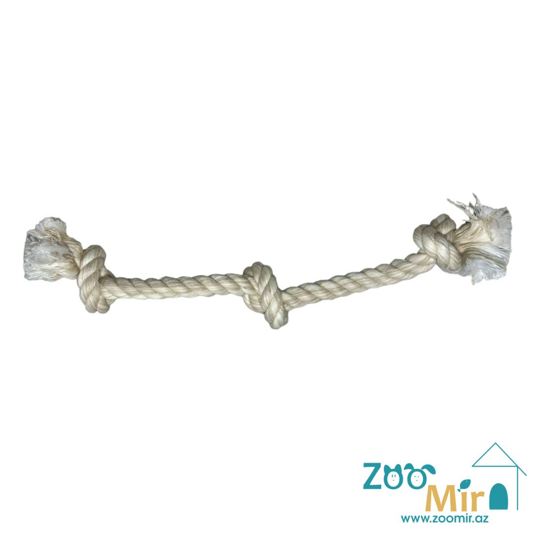 ZooMir, игрушка канат с тримя узлами для щенков и собак взрослых малых пород, 20 см (цена за 1 игрушку)