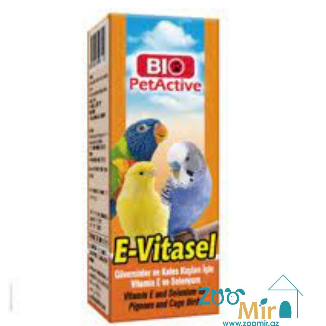 Bio PetActive E-vitasel, Витамин E и селен для птиц, 30 мл