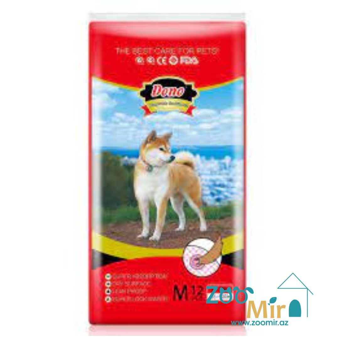DONO Pet Diapers, одноразовые впитывающие подгузники для собак и кошек, размер M, в упаковке 12 шт (вес 5-8 кг) (цена за упаковку)