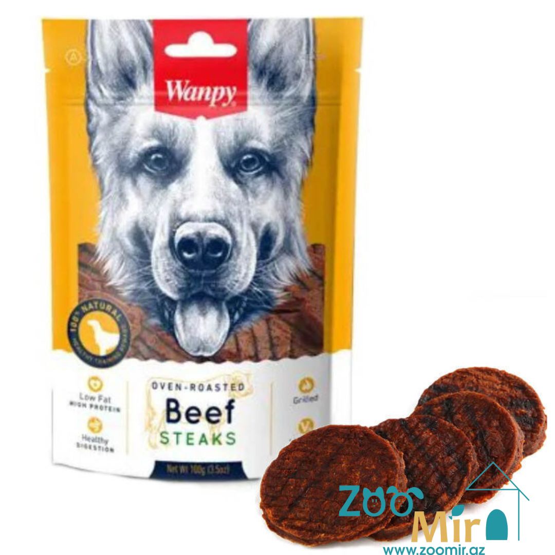 Wanpy Beef Steaks, гриль-стейки с курицей и говядиной, 100 гр