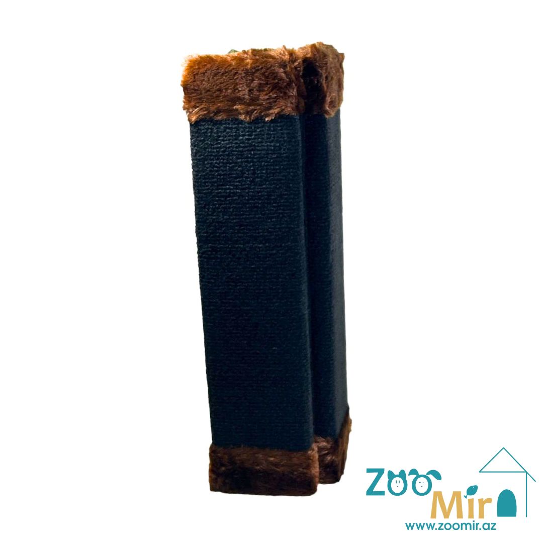 ZooMir, прямоугольная ковровая угловая когтеточка, 46х20х2.5 см (цвет: черный)