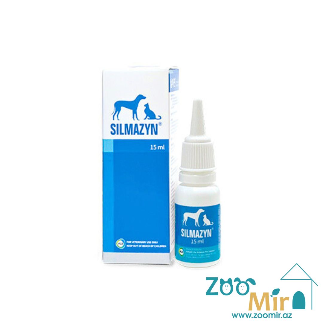 Silmazyn, ушные капли, для лечения среднего отита и дерматита у собак и кошек, 15 мл