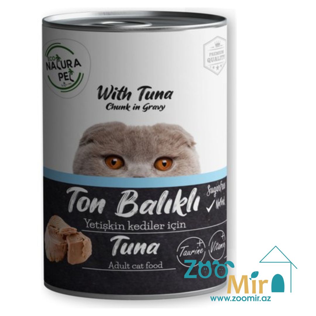 NaturatPet, консервы для взрослых кошек с тунцом в соусе, 400 гр