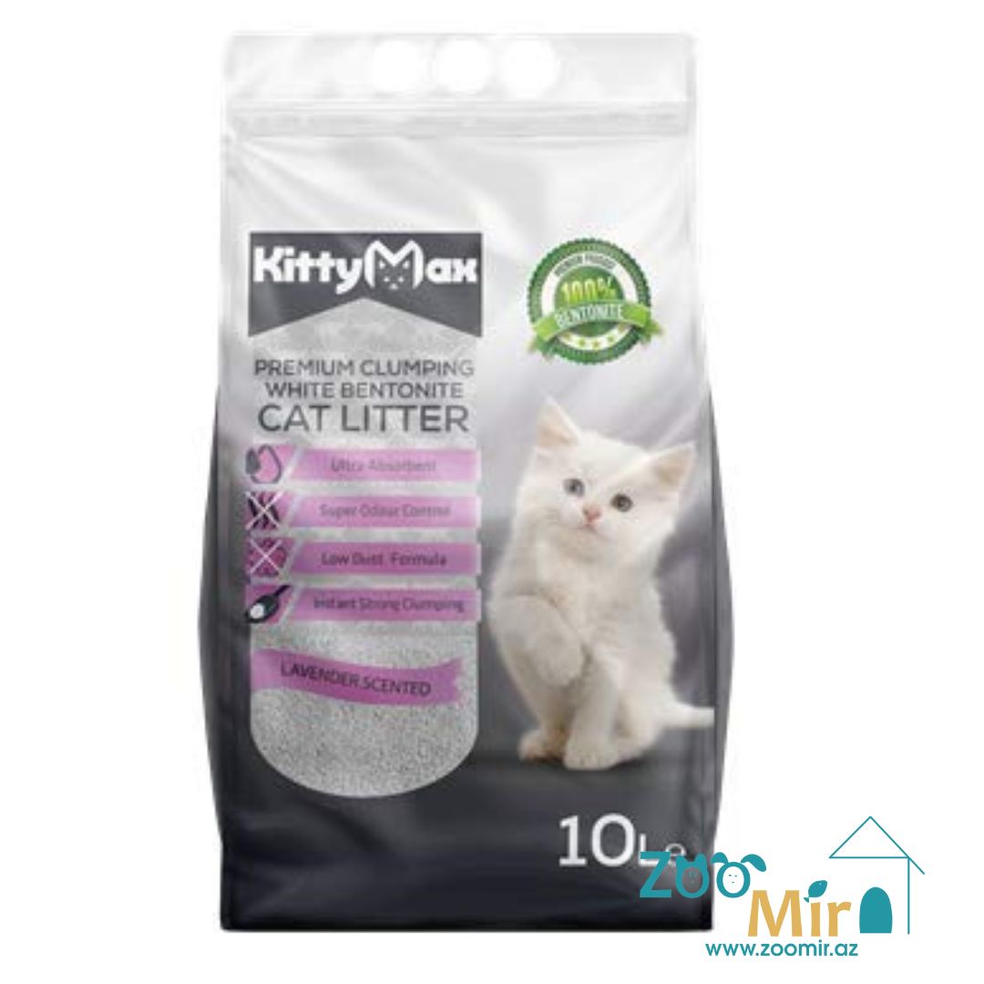 KittyMax Lavander, натуральный комкующийся наполнитель с лавандой, для кошек, 10 л