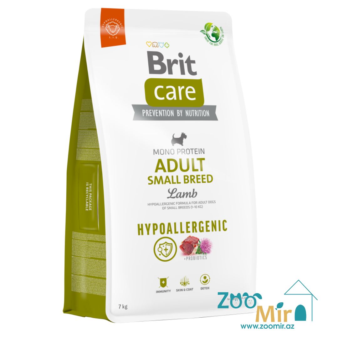 Brit Care Adult Small Breed Lamb & Rice, гипоаллергенный сухой корм для взрослых собак малых пород, 7,5 кг (цена за 1 мешок)
