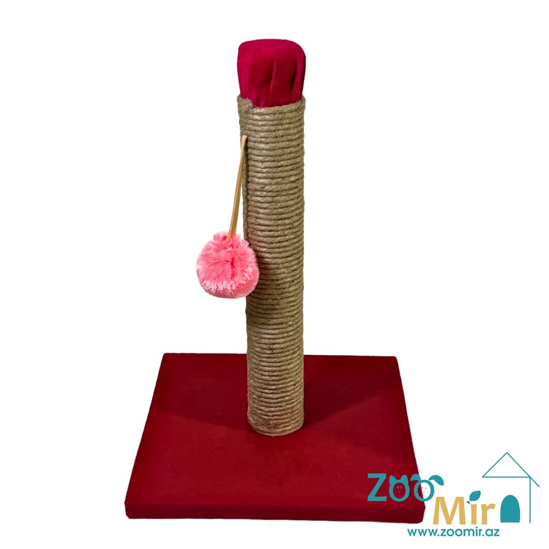 Zoomir, когтеточка с квадратным основанием, для котят и кошек, 42х30х30 см (размер S)(цвет: красный)