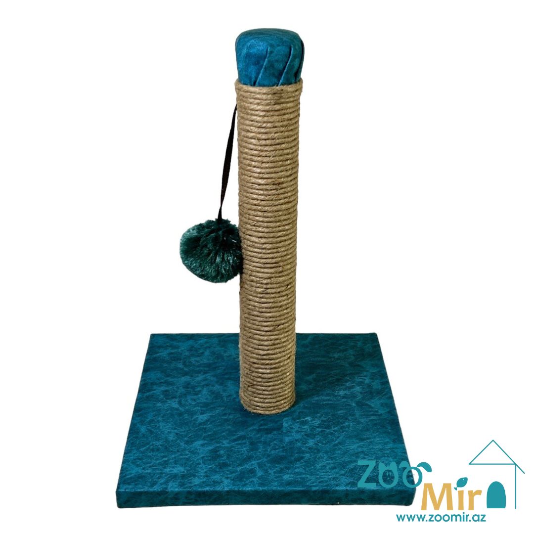 Zoomir, когтеточка с квадратным основанием, для котят и кошек, 42х30х30 см (размер S)(цвет: изумруд)