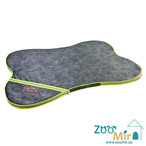 Zoomir, " лежак-матрасик в форме кости, для мелких и средних пород собак, 70х46х2 см (размер М)(цвет: серый)