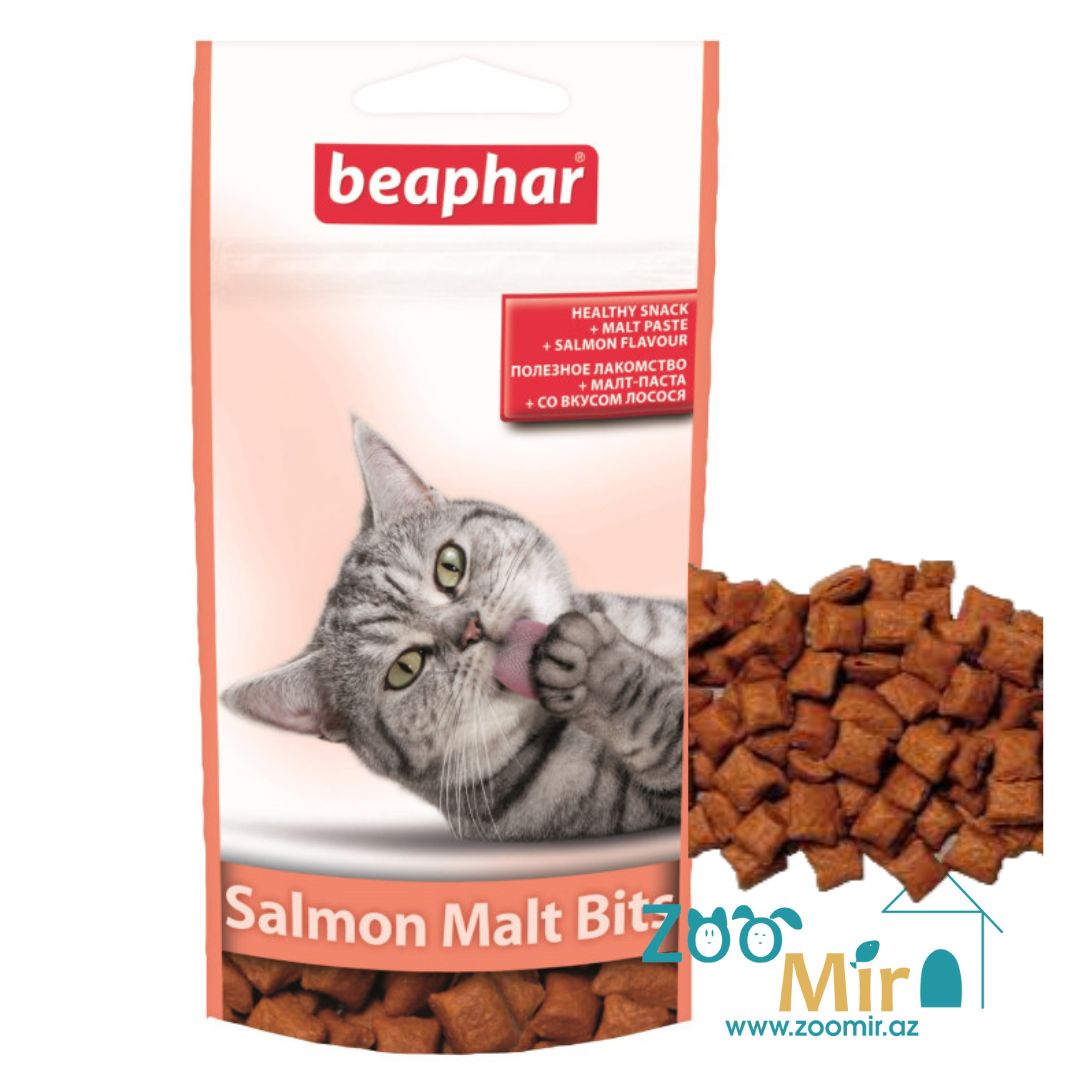 Beaphar Malt-Bits with Salmon, подушечки с добавлением мальт-пасты, 35 гр