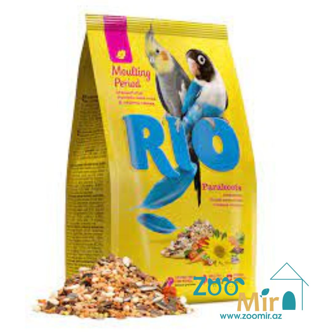 Rio, корм с особым балансом ингредиентов для поддержки птицы в стрессовый период линьки, корм для средних попугаев, 500 гр (цена за 1 пакет)
