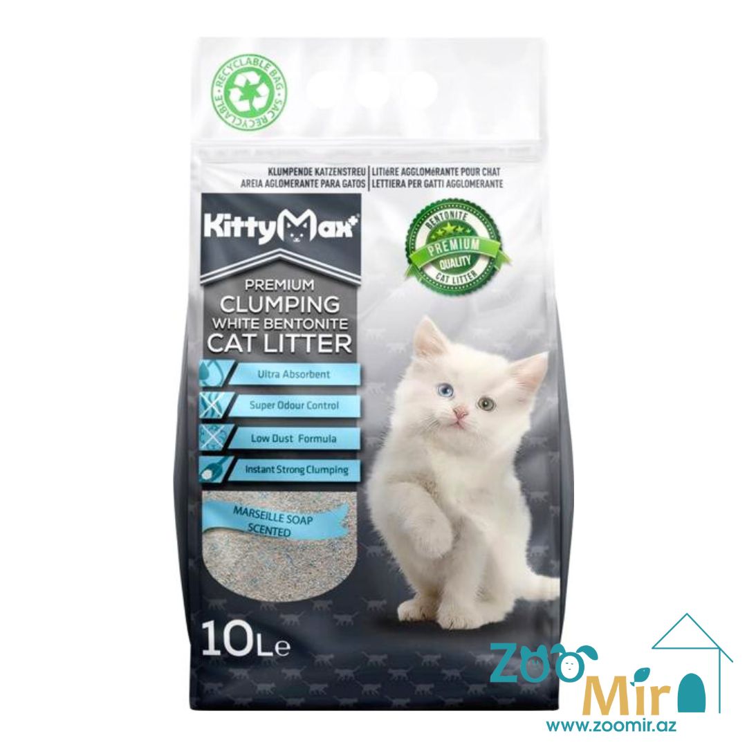 KittyMax Marseille Soap, натуральный комкующийся наполнитель с ароматом мыла, для кошек, 10 л