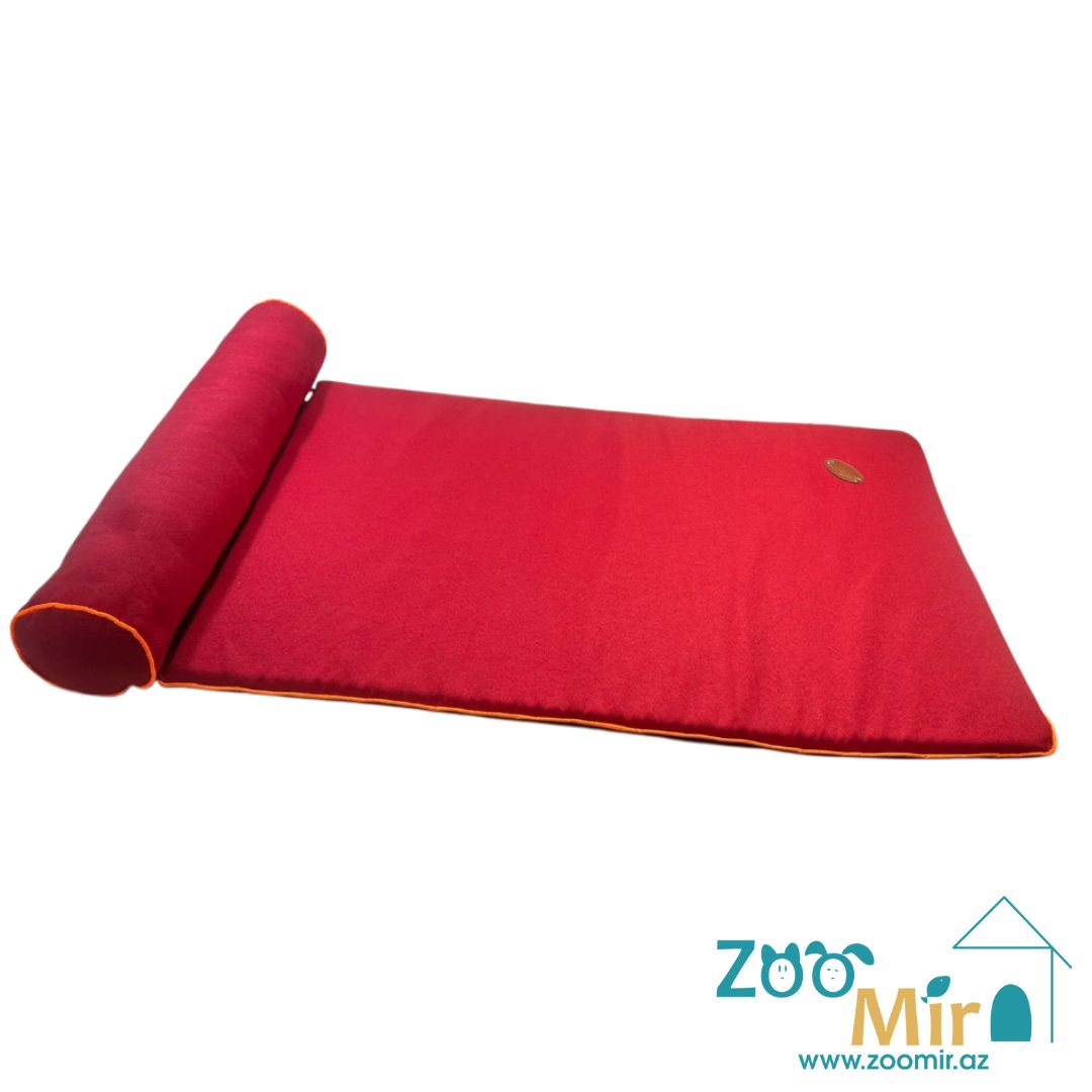 Zoomir, лежак-матрасик, для средних и крупных пород собак, 110х65х3,5 см (цвет: красный)
