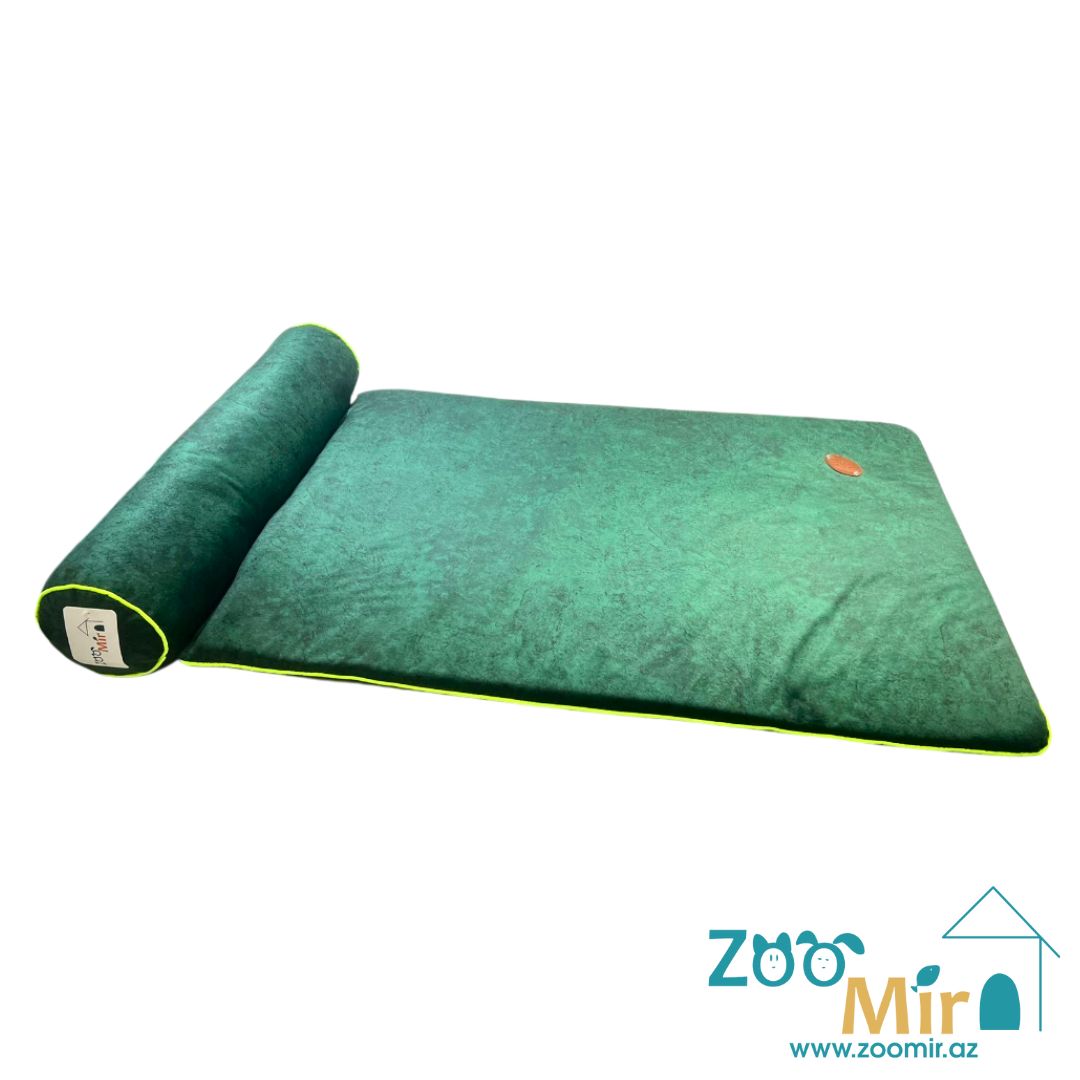 Zoomir, лежак-матрасик, для средних и крупных пород собак, 110х65х3,5 см (цвет: зеленый)