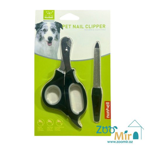 Nunbell, комплект когтерезка-ножницы с пилкой, для собак и кошек, 12 см  (выпускается в разных цветах)(цена за 1 комплект)