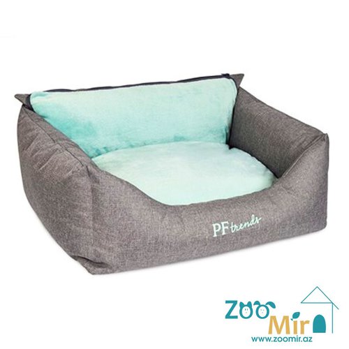 Pet Fashion, лежак c пледом для малых пород собак и кошек, 66х52х24 см (цвет: серый)