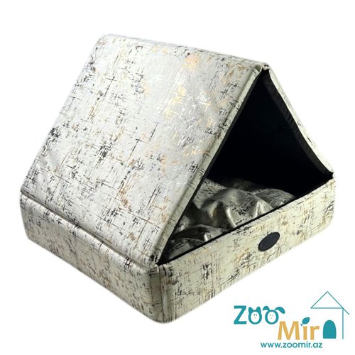 Zoomir, модель "Шалаш" домик - лежак для мелких пород собак и кошек, 55х50х42 см (цвет: белый)