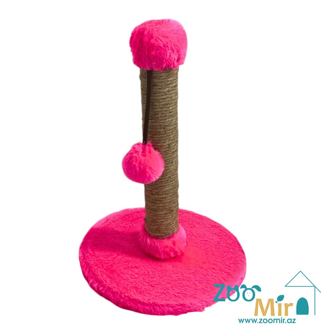 Zoomir, когтеточка с круглым основанием, для котят и кошек, 42х30х30 см (размер S)(цвет: розовый)
