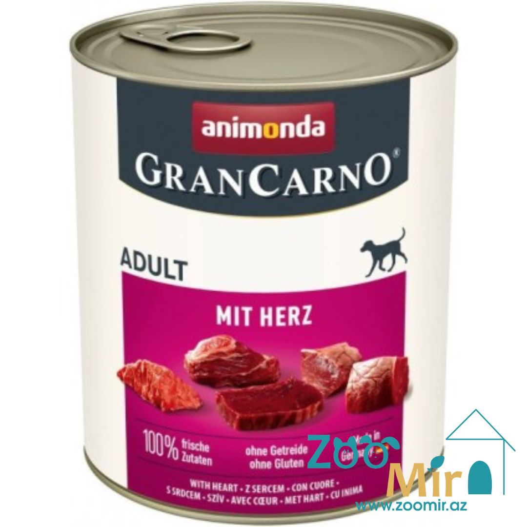 Gran Carno Adult, влажный корм для собак с сердцем, 800 гр