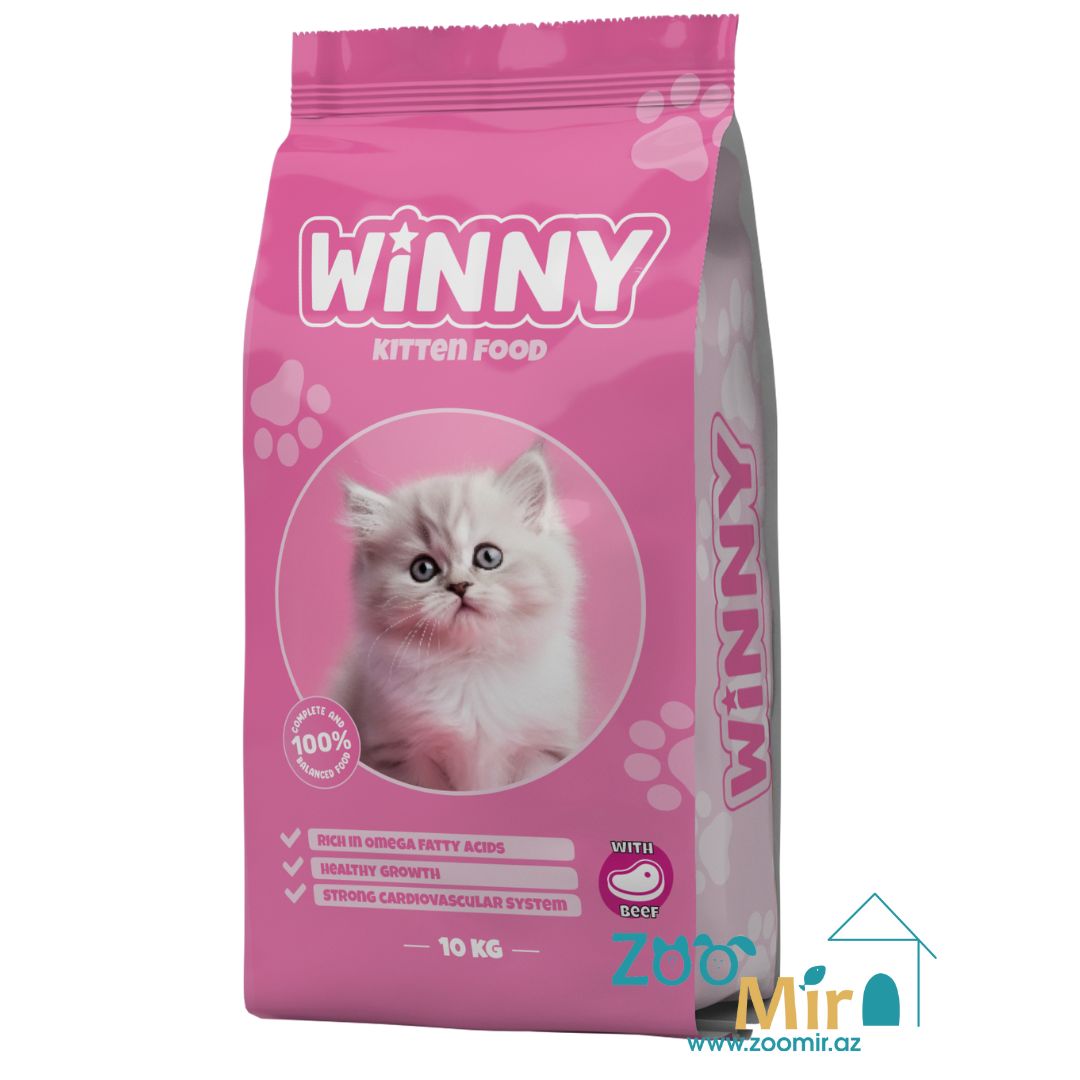 Winny Kitten Beef, сухой корм для котят, беременных и кормящих кошек с говядиной, 10 кг (цена за 1 мешок)