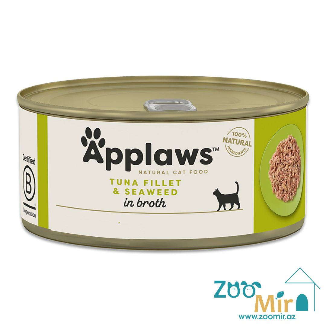 Applaws Natural Cat Food, консервы для кошек из филе тунца с морскими водорослями, 70 гр