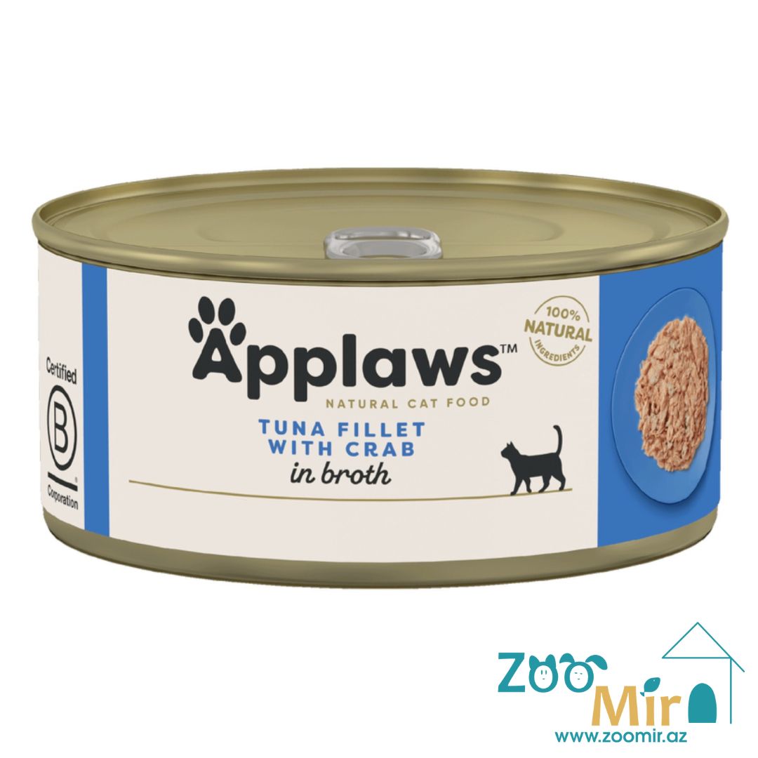 Applaws Natural Cat Food, консервы для кошек со вкусом тунца и крабов, 70 гр