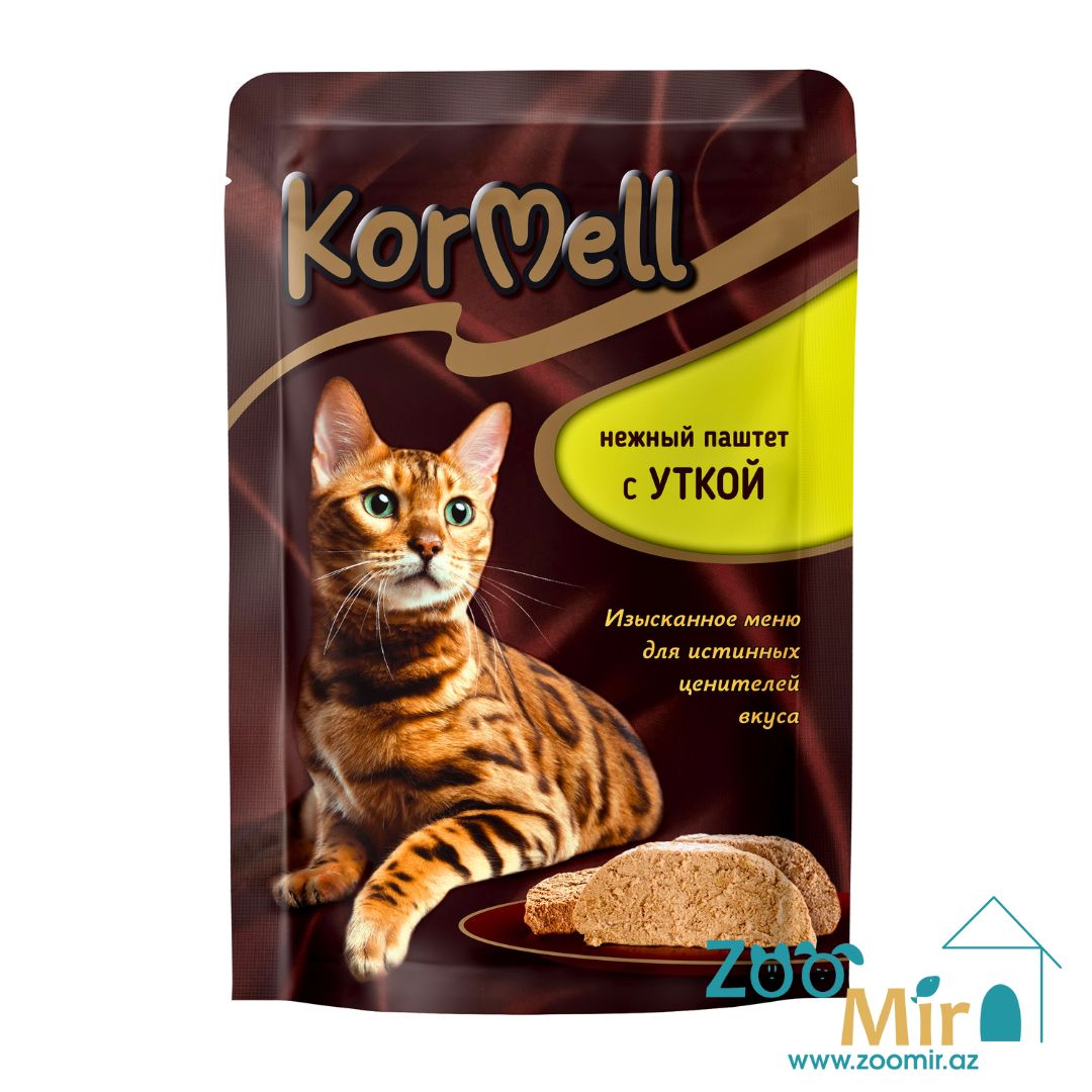 KorMell, yetkin pişiklər üçün yaş yem, ördək ilə pate, 75 qr.