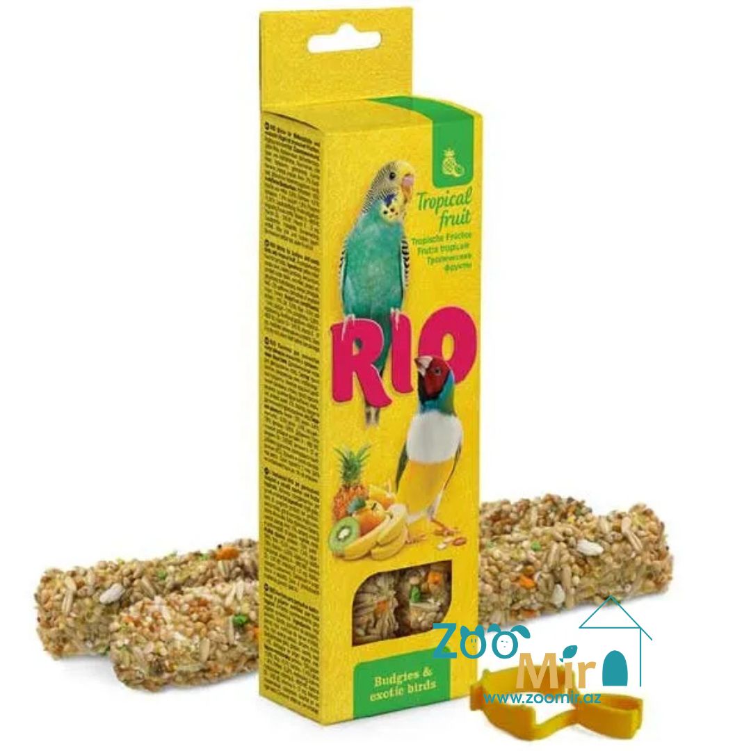 Rio, лакомство для волнистых попугаев с тропическими фруктами, 2 шт., 80 гр