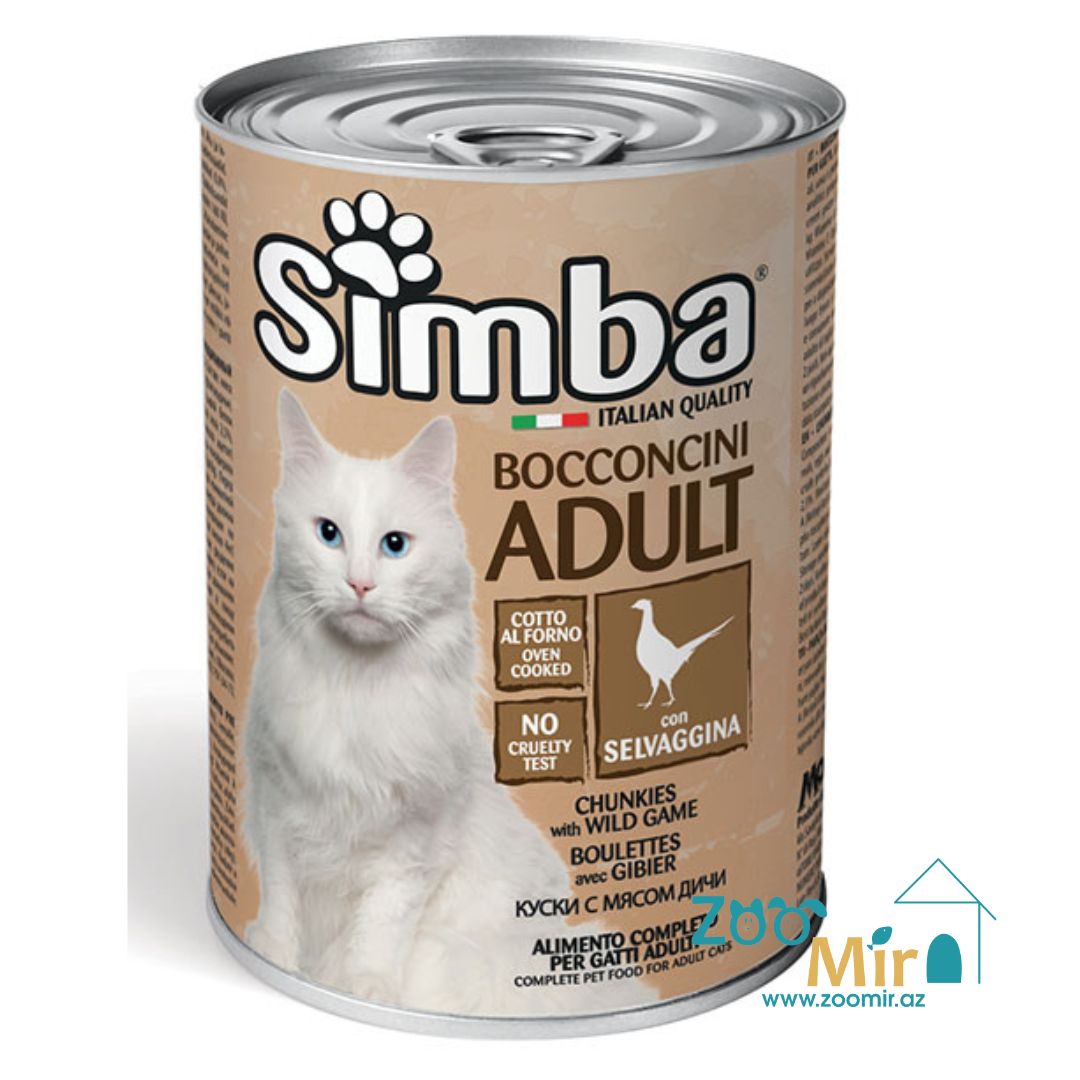 Simba Cat Chunkies with Wild Game, консервы для взрослых кошек, кусочки с мясом дичи, 415 гр