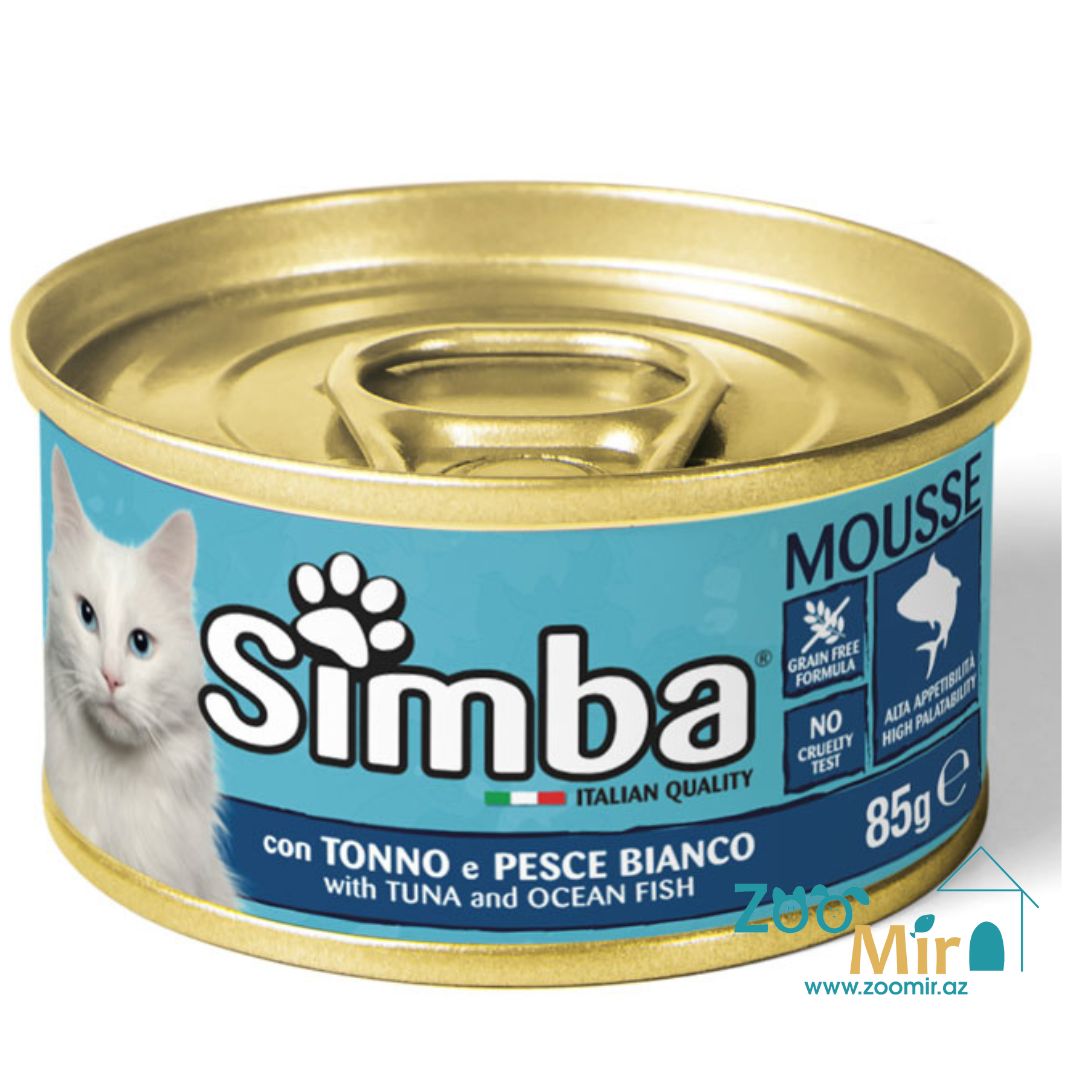 Simba Cat Mousse with Tuna and Ocean Fish, консервы для взрослых кошек, мусс с тунцом и океанической рыбой, 100 гр