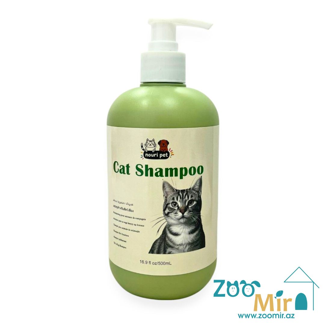 NouriPet, декоративный шампунь, убирает зуд, глубокое очищение с ароматом кокоса, для кошек, 500 мл.