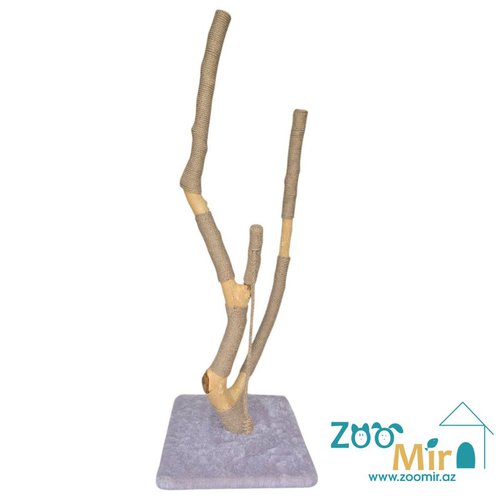 Zoomir "Modern ECO", домик когтеточка для котят и кошек, 51×43×123 см (цвет: серый)