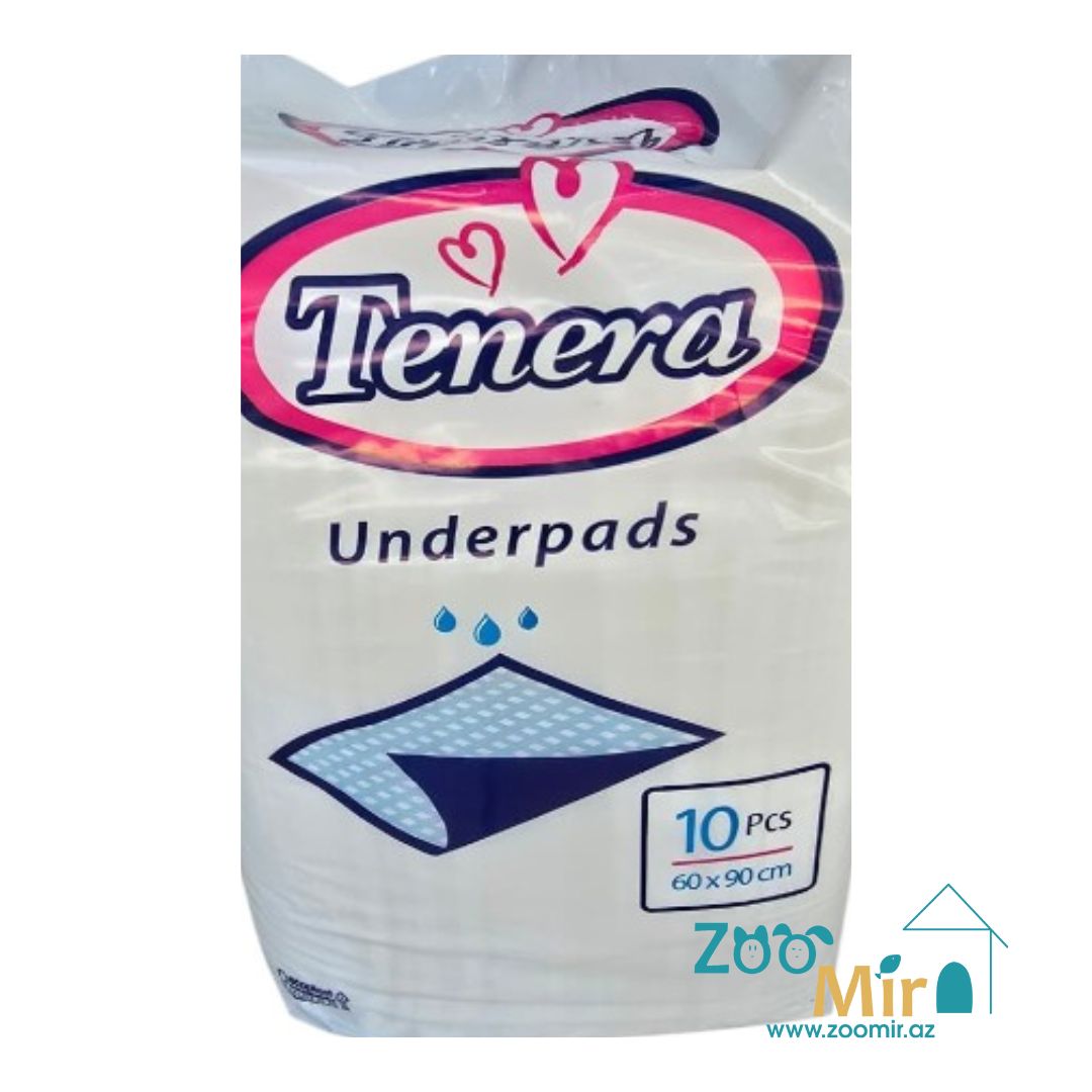 Tenera, впитывающие одноразовые пеленки, для собак и кошек (60х90 см, 10 шт)