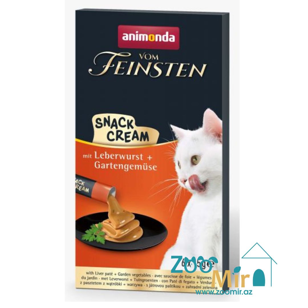 Vom Feinsten Snack-Cream, крем для кошек с печеночным паштетом и овощами, 15 гр.  (цена за 1 палочку)