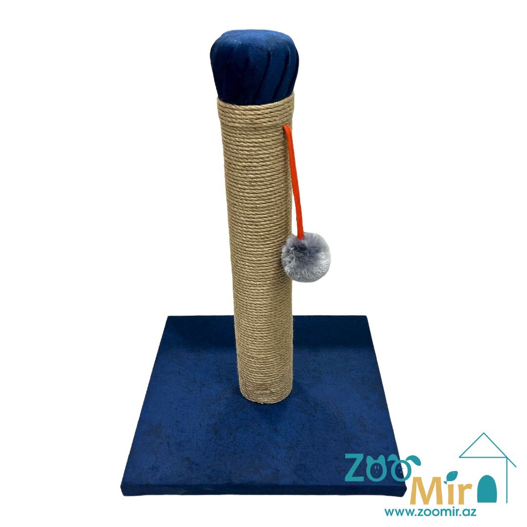 Zoomir, когтеточка с квадратным основанием, для котят и кошек, 35х35х50 см (размер М)(цвет: синий)