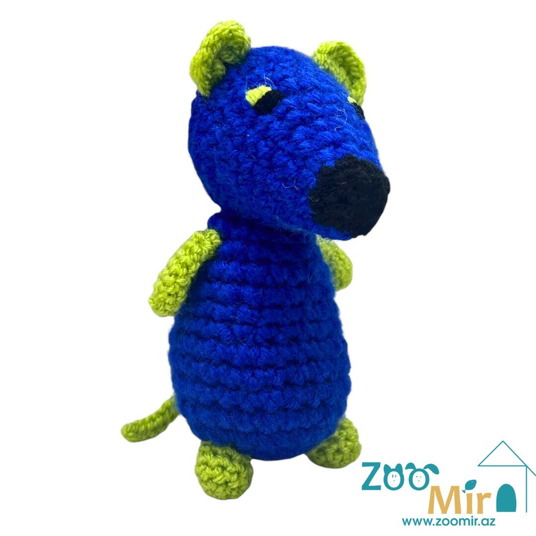 ZooMir, игрушка вязанная в форме мышки, для собак мелких пород, котят и кошек, 13 см (выпускается в разных цветах)(цена за 1 игрушку)