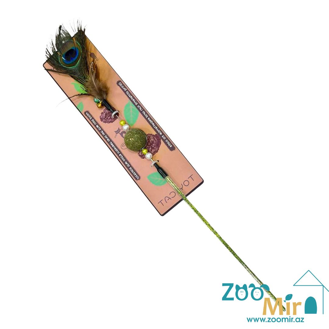 CatToy, игрушка дразнилка, удочка с мятным шариком и колокольчиком, 40 см (цена за 1 игрушку)