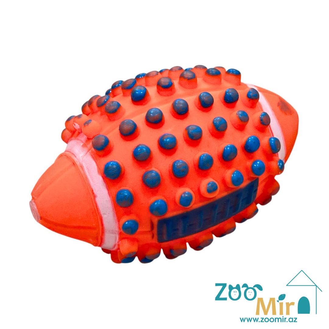 TU, резиновая игрушка в форме мяча для  регби с шипами для собак, 12,5 см (выпускается в разных цветах) (цена за 1 игрушку)